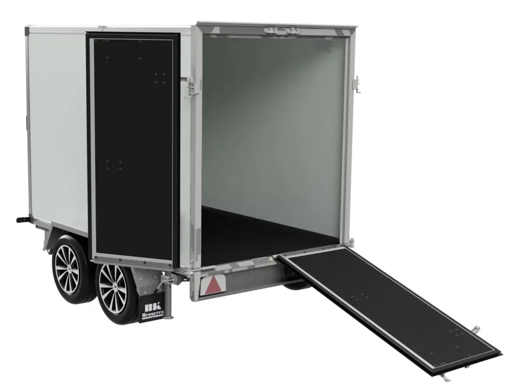 B Khengeren PLC 1325 Kofferanhänger - 1300kg Gebremst Wabenplatte LED 14 Zoll M+S