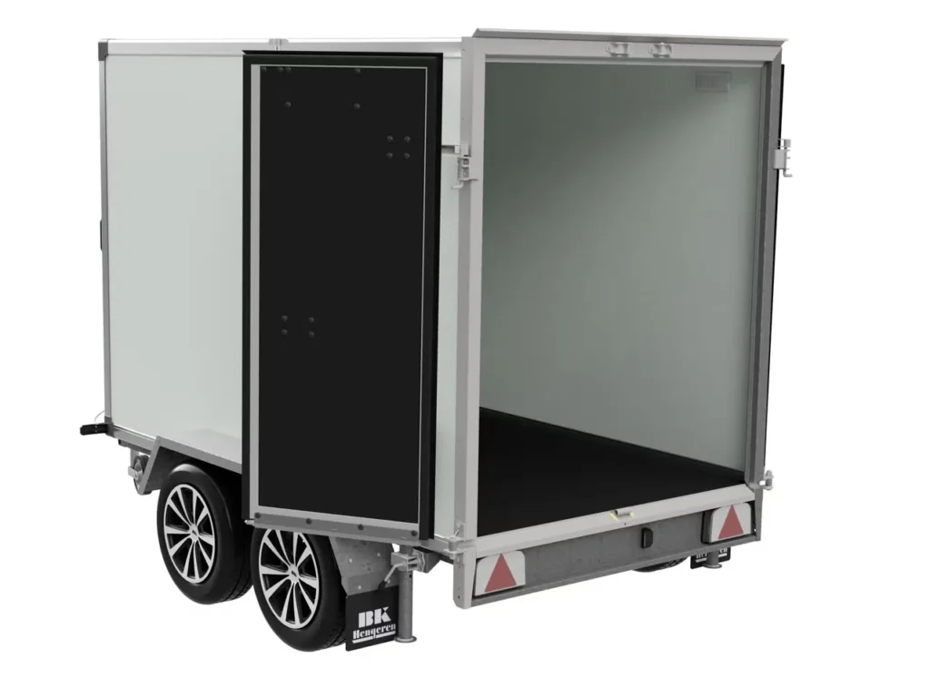 B Khengeren PLC 1325 Kofferanhänger - 1300kg Gebremst Wabenplatte LED 14 Zoll M+S