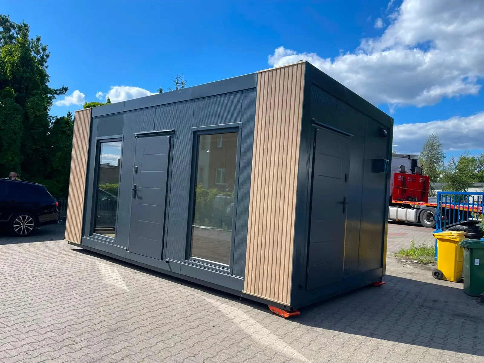 Modulhaus - Bürocontainer 3x6m - TEK17 Isolation - Vollverglast - Klima - Elektro - Hörmann Tür - Neu – Bild 2