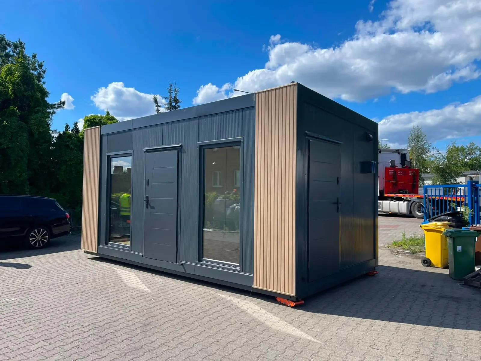 Modulhaus - Bürocontainer 3x6m - TEK17 Isolation - Vollverglast - Klima - Elektro - Hörmann Tür - Neu – Bild 3