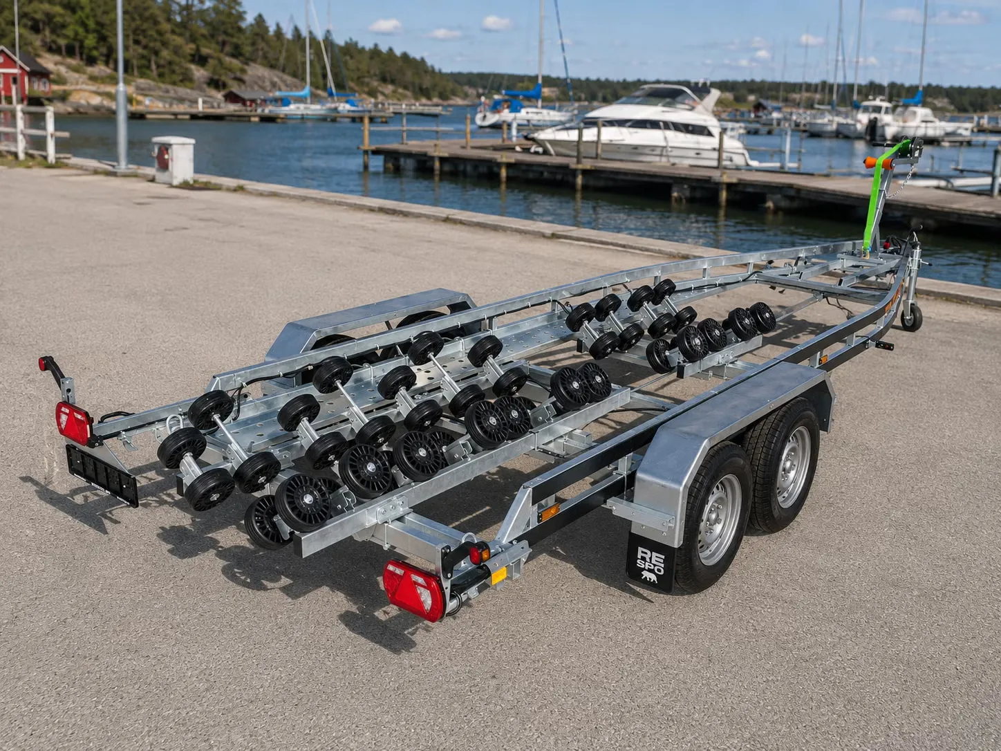 Bootsanhänger Respo 3500MR - Schwerlast-Multiroller-System für Großboote – Bild 2