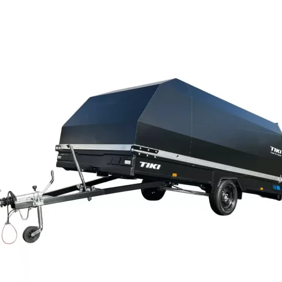 Tiki CP430-LB Motorschlittenanhänger Schwarz Duplex - 1300kg Gebremst Kippbar Alu-Haube LED 3PMSF – Bild 7