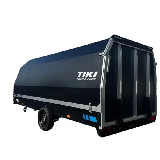 Tiki CP430-LB Motorschlittenanhänger Schwarz Duplex - 1300kg Gebremst Kippbar Alu-Haube LED 3PMSF – Bild 5