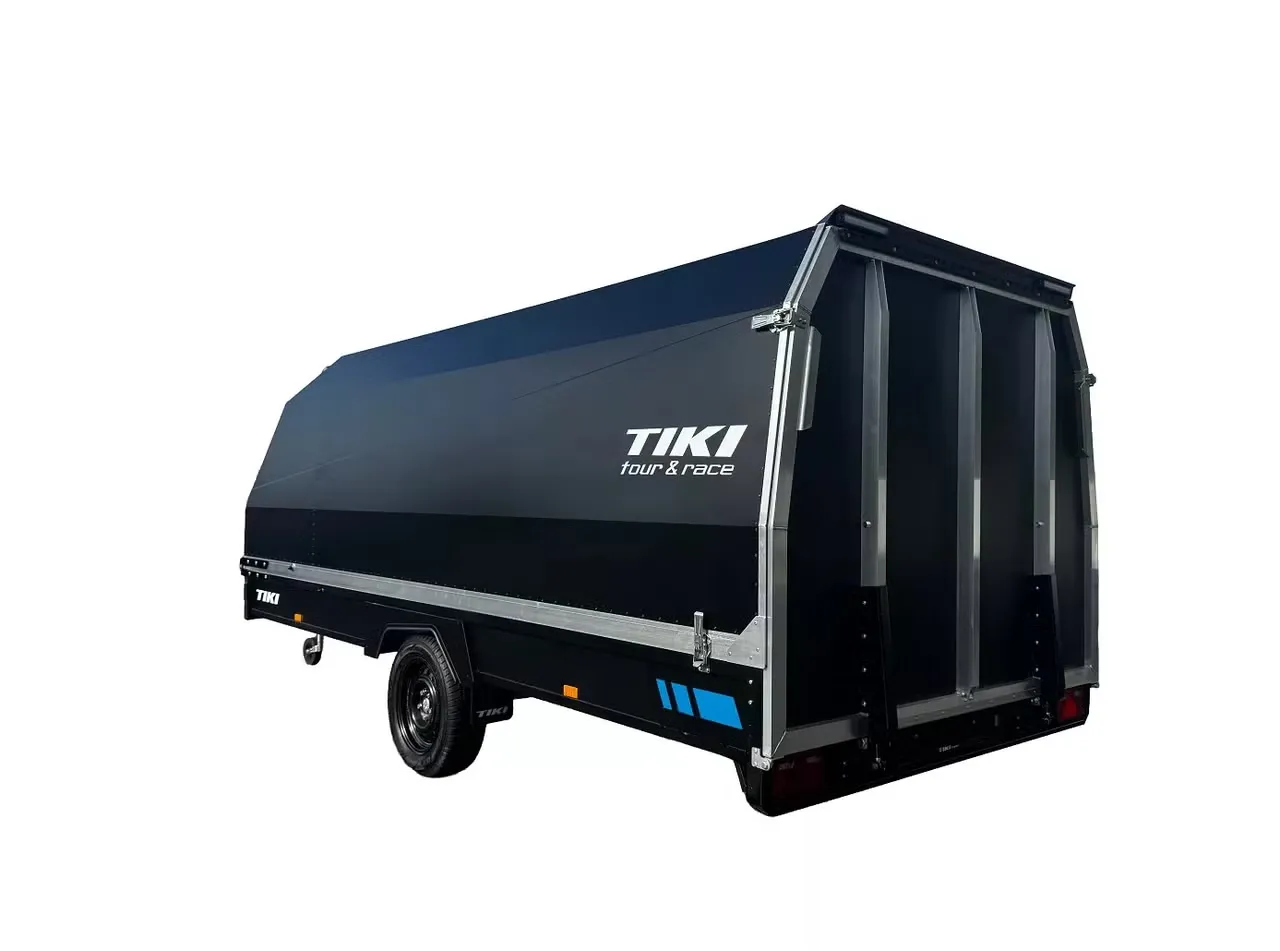 Tiki CP430-LB Motorschlittenanhänger Schwarz Duplex - 1300kg Gebremst Kippbar Alu-Haube LED 3PMSF – Bild 5