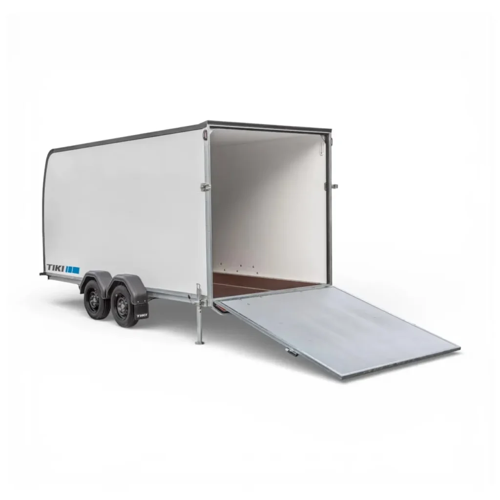 Tiki CV400-DRB Kofferanhänger - 2000kg/2700kg Tandem Kombirampe Seitentür XPS Stoßdämpfer