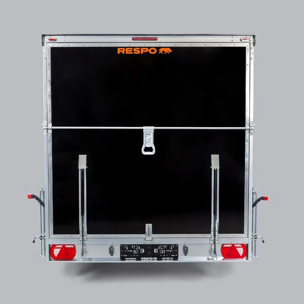 Respo 2700kg Kofferanhänger Tandem - 4.00x1.99m Rampenheck Magnelis Blattfederung LED
