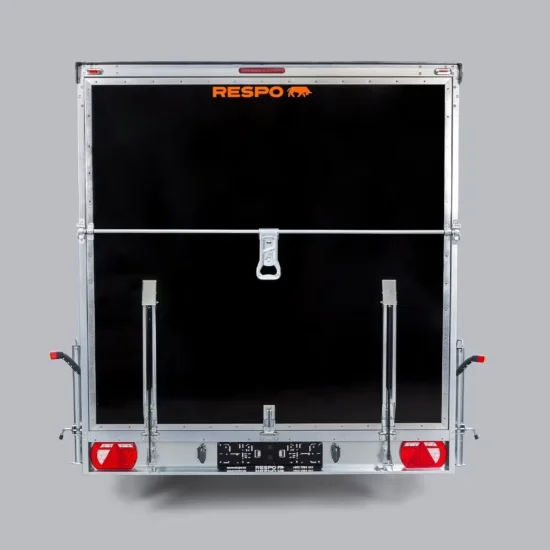 Respo 2700kg Kofferanhänger Tandem - 4.00x1.99m Rampenheck Magnelis Blattfederung LED – Bild 3