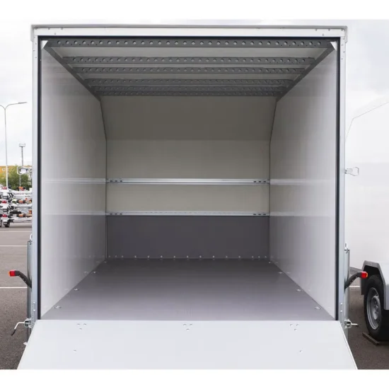 Respo 2700kg Kofferanhänger Tandem - 4.00x1.99m Rampenheck Magnelis Blattfederung LED – Bild 2