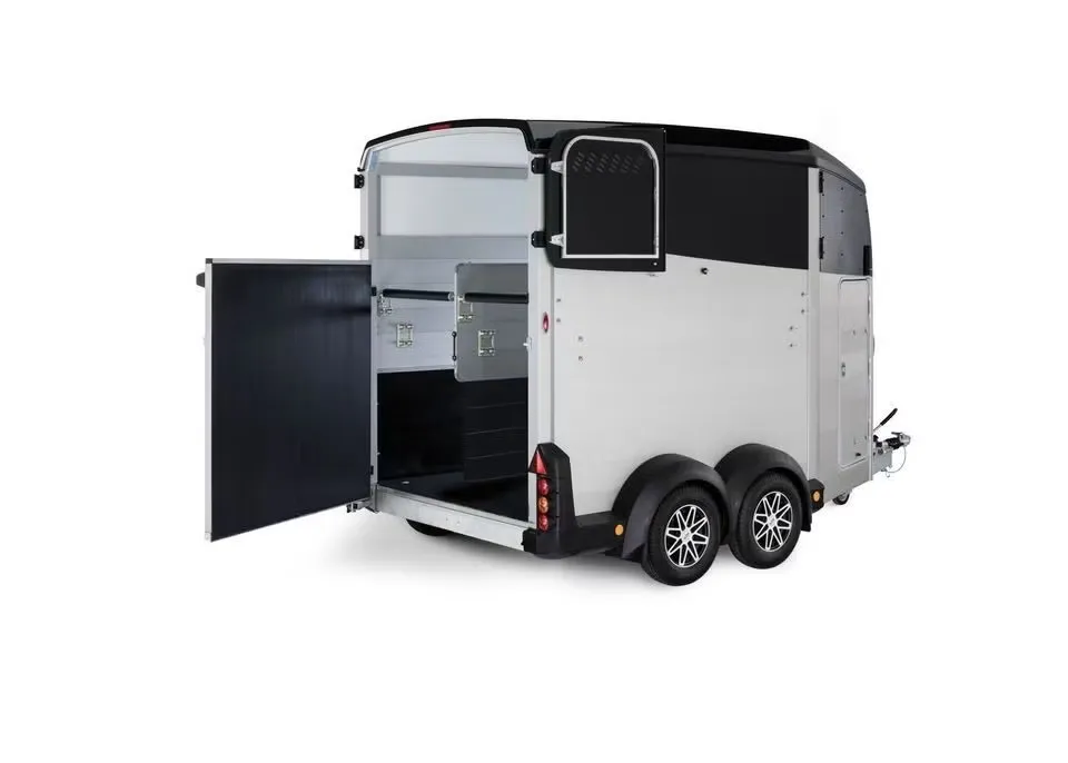 Ifor Williams HBX506 Schwarz - 2 Pferde Pferdeanhänger Vollalu Diamant-Alufelgen