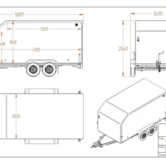 Respo RCR 4027-19 Kofferanhänger - 2700kg Tandem Blattfederung Sandwich LED M+S – Bild 2