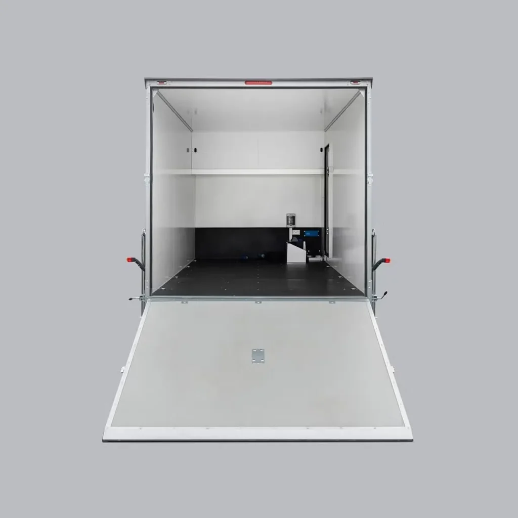 Respo Kofferanhänger 1500kg Isolierte Box - Dieselheizung 240V Rampe Blattfederung LED