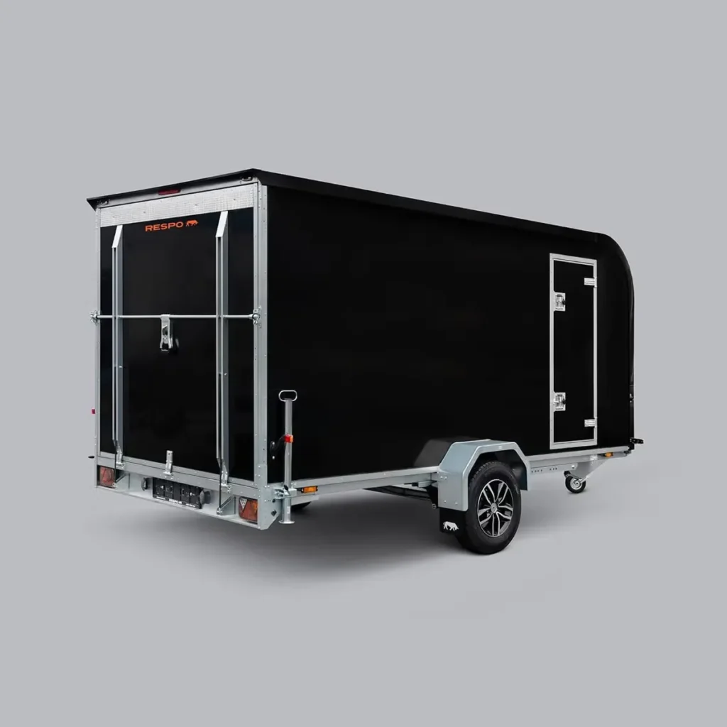 Respo Kofferanhänger 1500kg Isolierte Box - Dieselheizung 240V Rampe Blattfederung LED