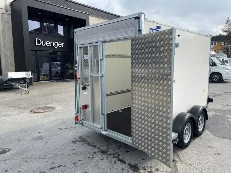 Ifor Williams BV106 7-Fuß Kofferanhänger - 3500kg Tandem Parabelfederung Kombirampe Stehhöhe