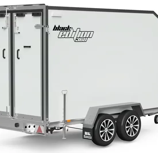 BK Hengeren PLC 2736 Kofferanhänger - 2700kg Tandem Schräge Front Wabenplatte LED Kombirampe – Bild 2